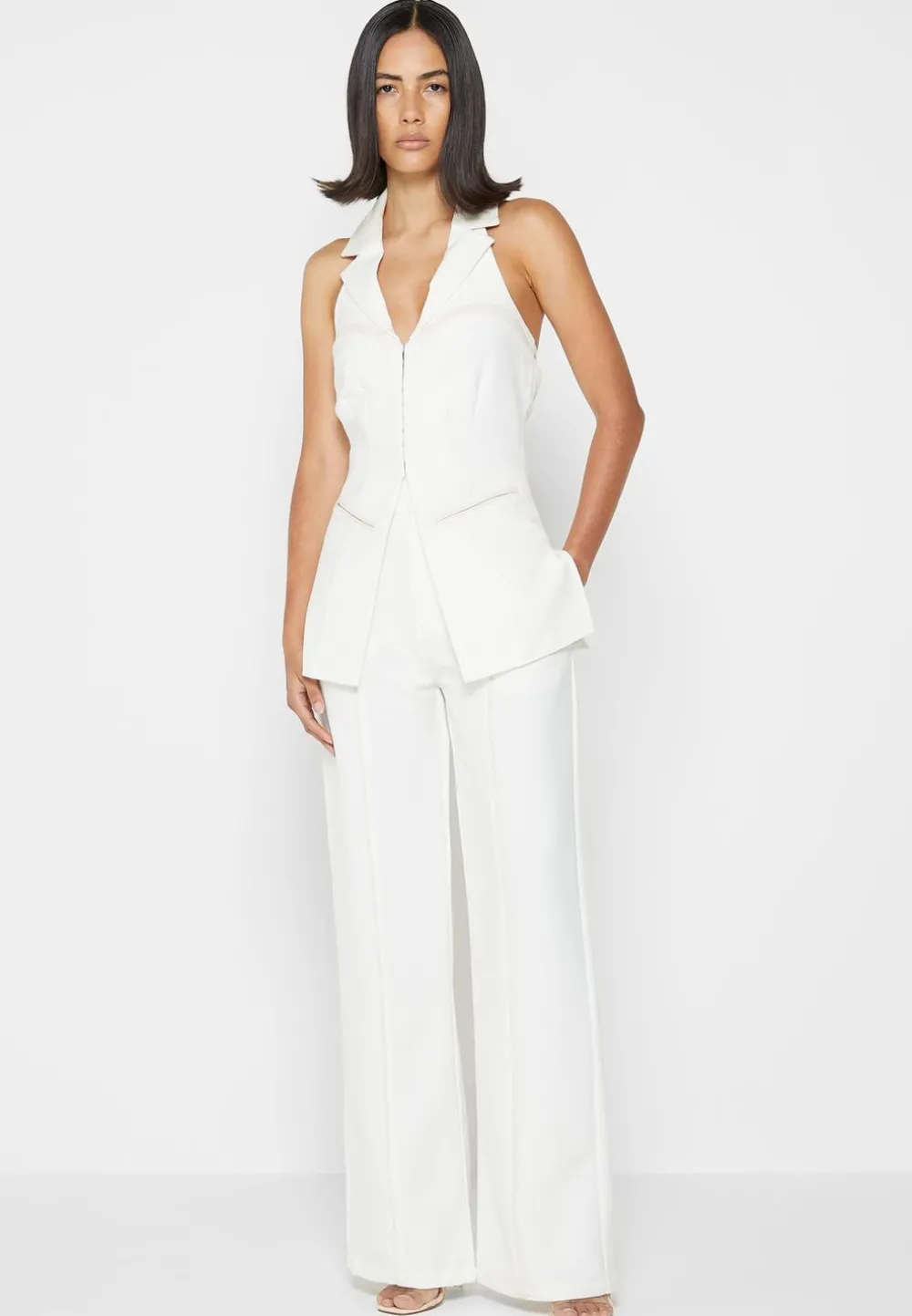 Trousers With Vegan Leather Pintuck