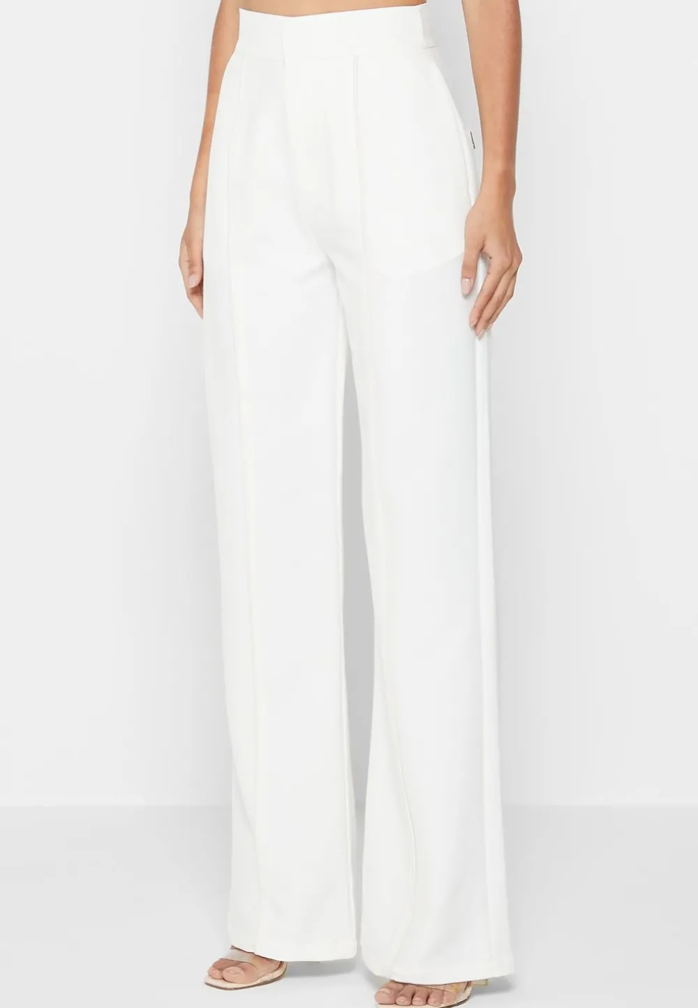 Trousers With Vegan Leather Pintuck