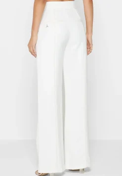 Trousers With Vegan Leather Pintuck