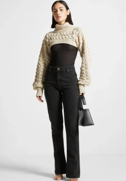 Turtleneck Cable Knit Arm Warmers