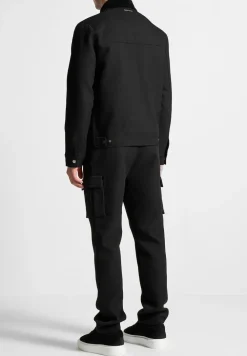 Twill Trucker Jacket With Velvet Collar