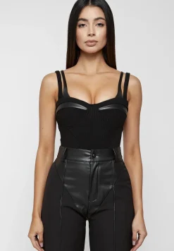 Twin Strap Ribbed Bodysuit