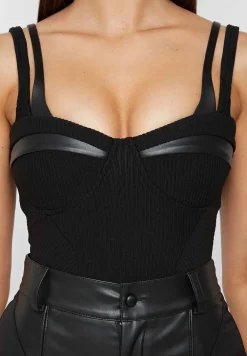 Twin Strap Ribbed Bodysuit