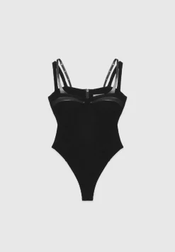 Twin Strap Ribbed Bodysuit