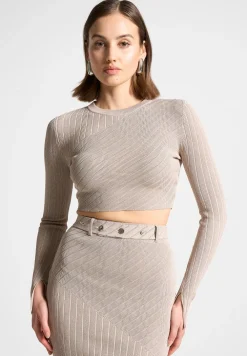 Two-Tone Ribbed Knit Top
