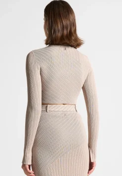 Two-Tone Ribbed Knit Top