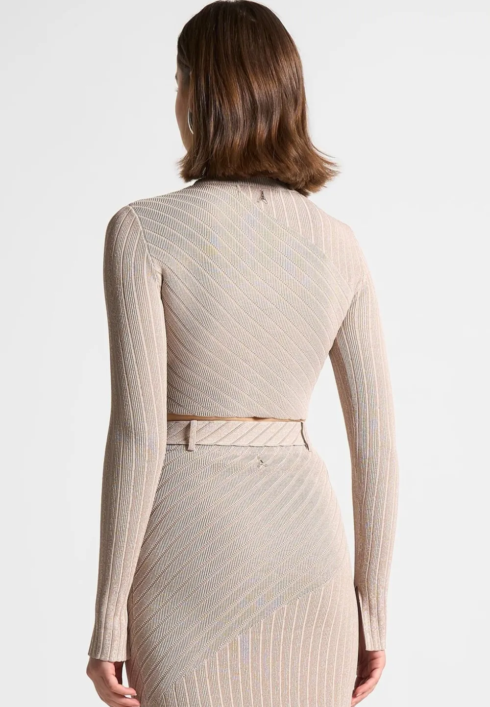 Two-Tone Ribbed Knit Top