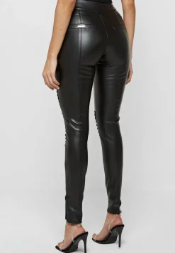 Vegan Leather & Suede Ribbed Legging