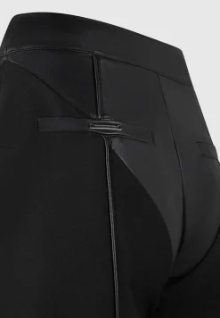 Vegan Leather & Woven Trousers