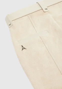 Vegan Leather And Suede Ribbed Leggings