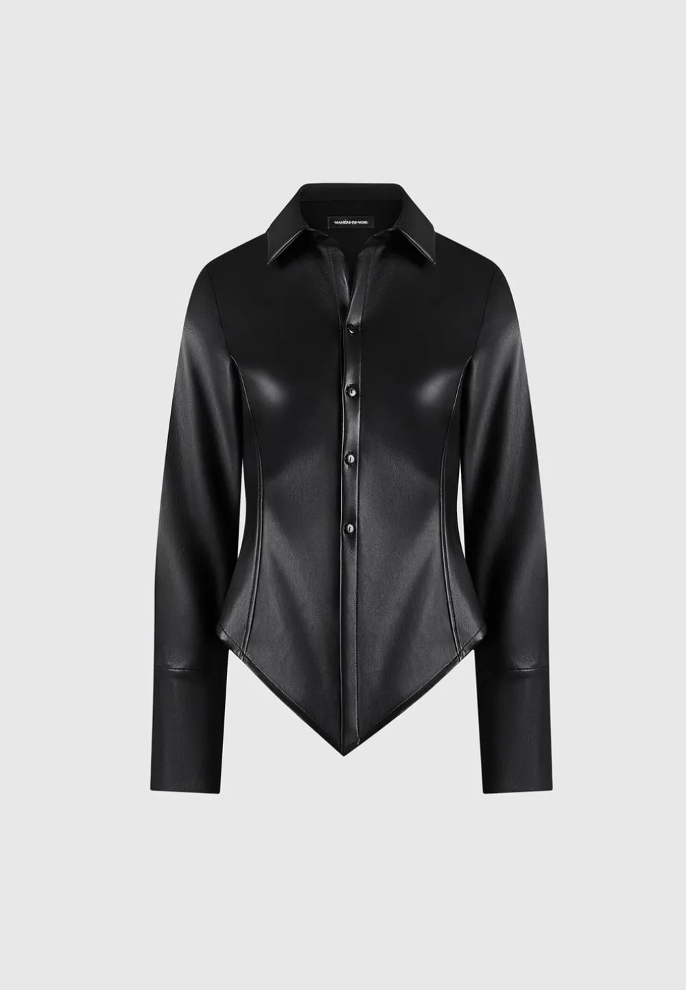 Vegan Leather Angled Shirt