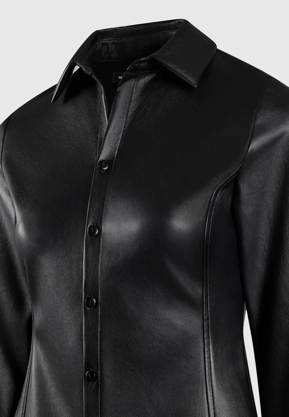 Vegan Leather Angled Shirt