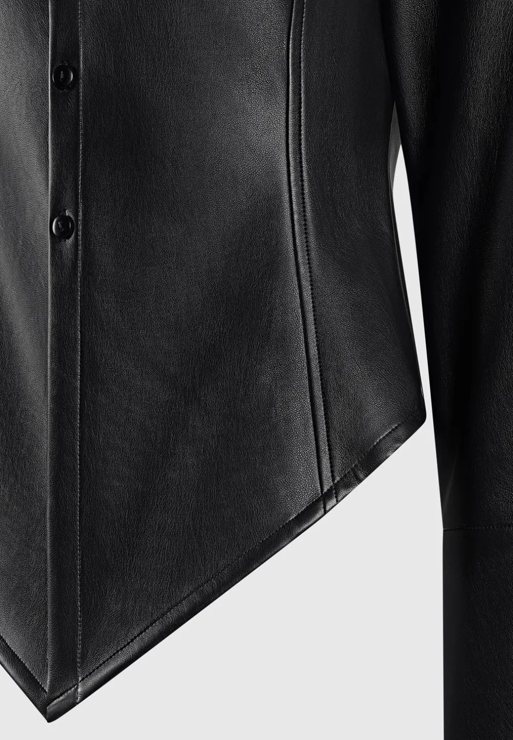 Vegan Leather Angled Shirt