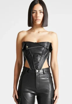 Vegan Leather Biker Corset