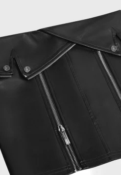 Vegan Leather Biker Mini Skirt