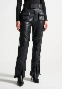 Vegan Leather Carpenter Cargo Trousers