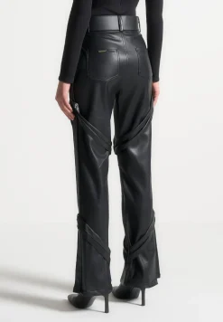 Vegan Leather Carpenter Cargo Trousers