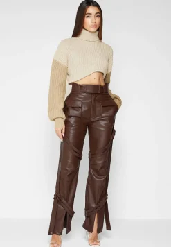 Vegan Leather Carpenter Cargo Trousers