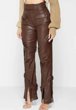 Vegan Leather Carpenter Cargo Trousers