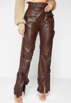 Vegan Leather Carpenter Cargo Trousers