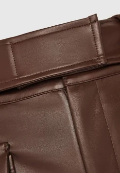 Vegan Leather Carpenter Cargo Trousers