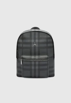 Vegan Leather Check Backpack