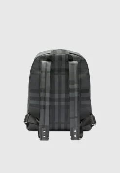 Vegan Leather Check Backpack