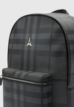 Vegan Leather Check Backpack