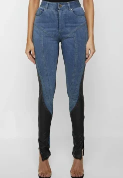 Vegan Leather Contour Skinny Jeans