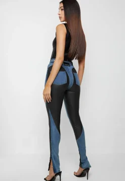 Vegan Leather Contour Skinny Jeans