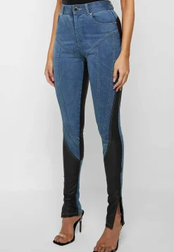 Vegan Leather Contour Skinny Jeans