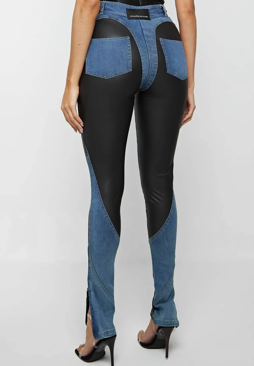 Vegan Leather Contour Skinny Jeans