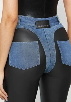 Vegan Leather Contour Skinny Jeans