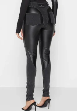 Vegan Leather Contour Skinny Jeans
