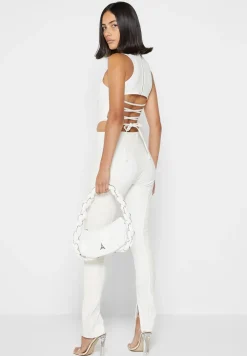 Vegan Leather Corset Lace Up Jumpsuit