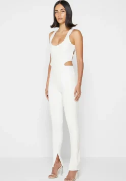 Vegan Leather Corset Lace Up Jumpsuit