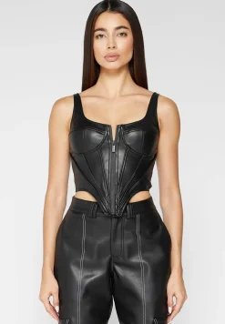 Vegan Leather Corset Top