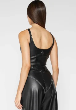 Vegan Leather Corset Top