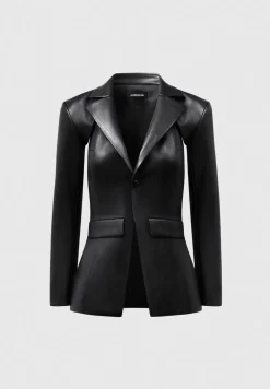 Vegan Leather Cut Out Blazer