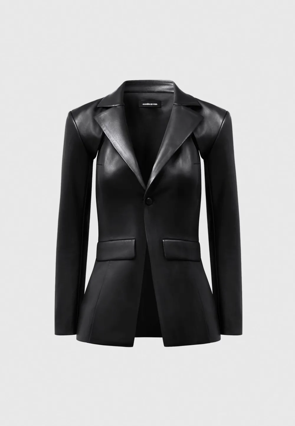 Vegan Leather Cut Out Blazer
