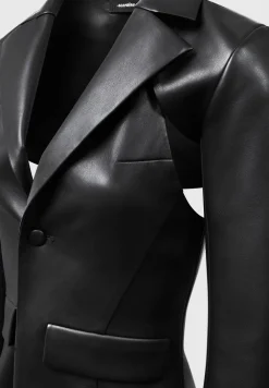 Vegan Leather Cut Out Blazer