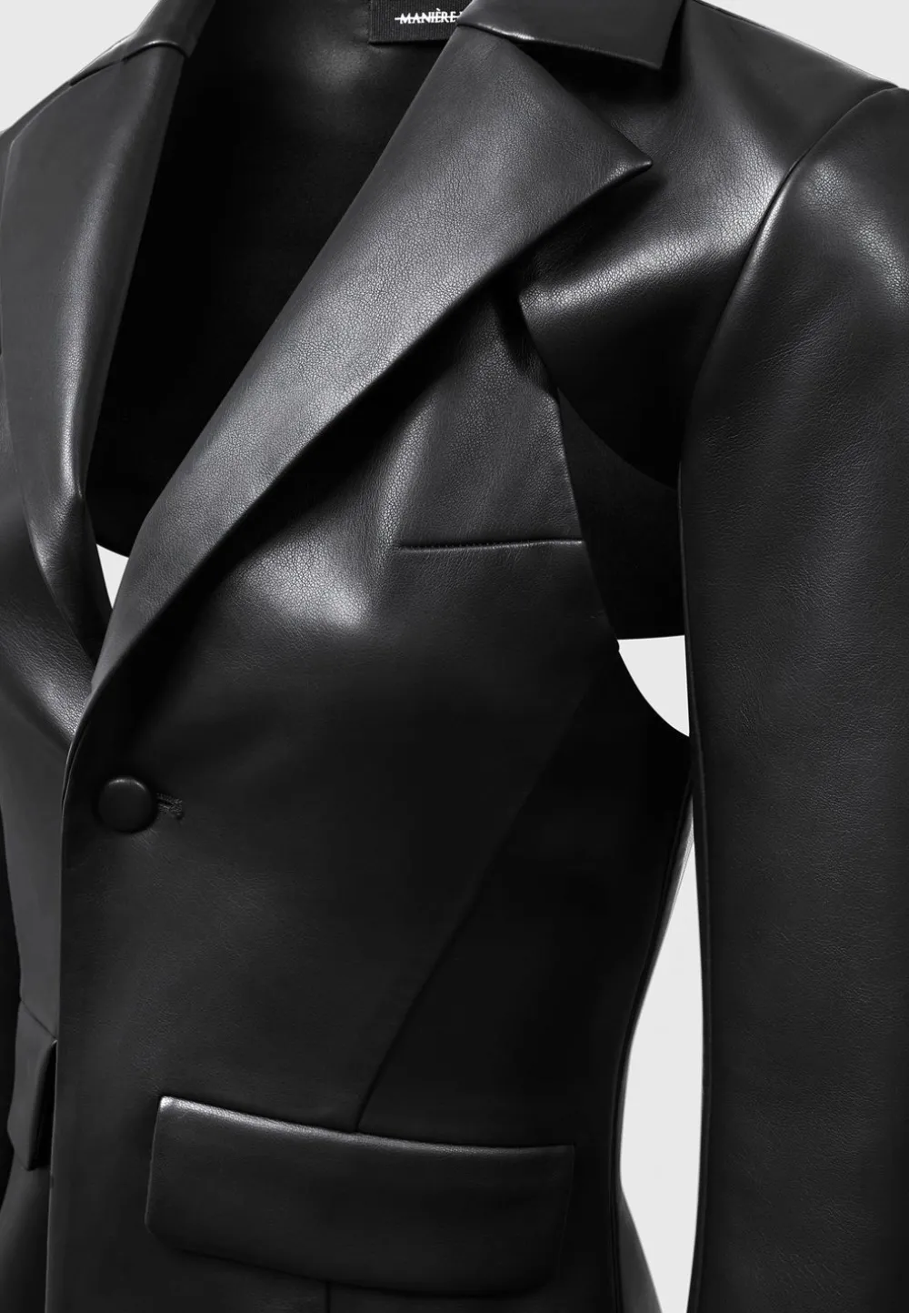 Vegan Leather Cut Out Blazer