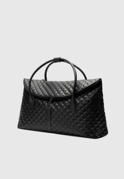Vegan Leather Diamond Quilted Travel Bag