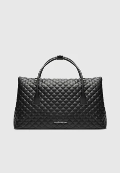 Vegan Leather Diamond Quilted Travel Bag