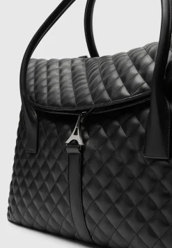 Vegan Leather Diamond Quilted Travel Bag