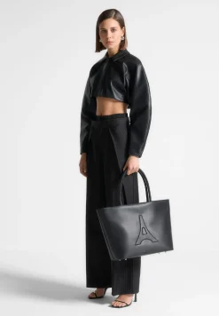 Vegan Leather Eiffel Tote Bag