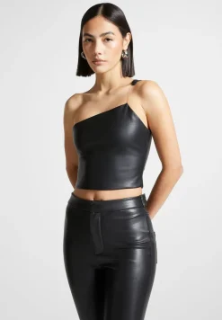 Vegan Leather Invisible Strap Top