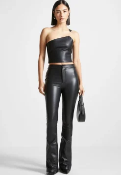Vegan Leather Invisible Strap Top