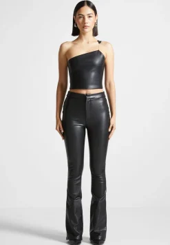 Vegan Leather Invisible Strap Top