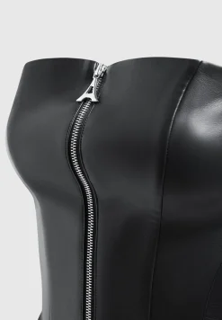 Vegan Leather Longline Bandeau Top